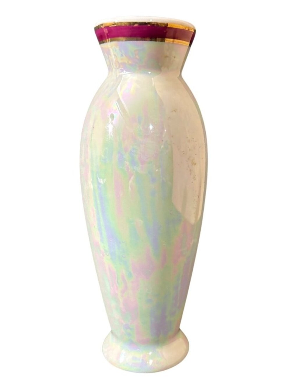 Vintage Las Vegas Souvenir Bud Ceramic Vase Glossy Floral Bouquet Pink Red Decor - Picture 7 of 8
